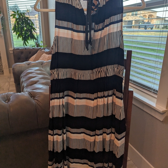 Kate Spade Bay Stripe Tie Back Sleeveless Flare Dress.  - Picture 4 of 6